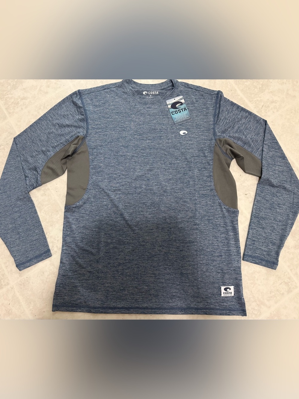 Costa Heather Blue Voyager Performance Tee Mens S NWT